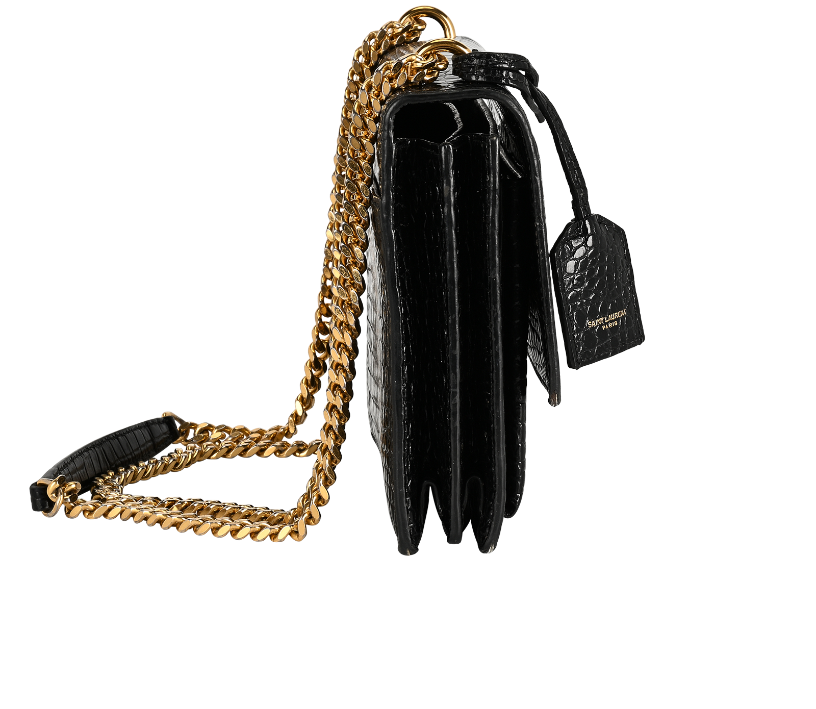 Medium Sunset Crossbody, &pound;1,100, Handbags, Black, Leather, Side view